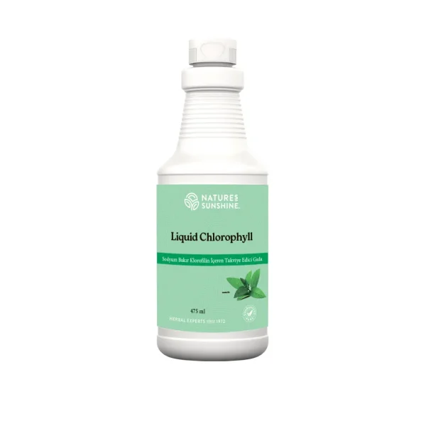 Sıvı şişesi. Sodyum Bakır Klorofilin (Chlorophyll Liquid) - Takviye Edici Gıdadır. Ürün kodu: 1580