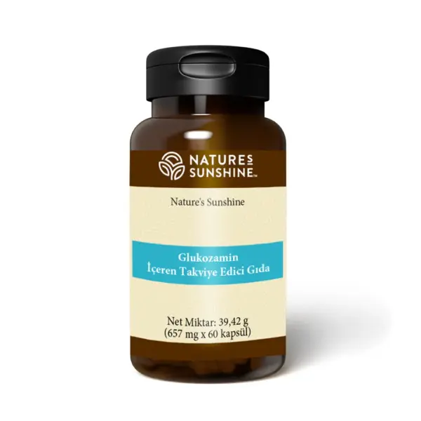 Kapsüllü kavanoz. Glukozamin NSP (Glucosamine) İçeren Takviye Edici Gıda. Ürün kodu: 903